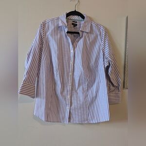 Talbots Lavender Striped Non-Iron Perfect Button Down Shirt, Sz. 16P